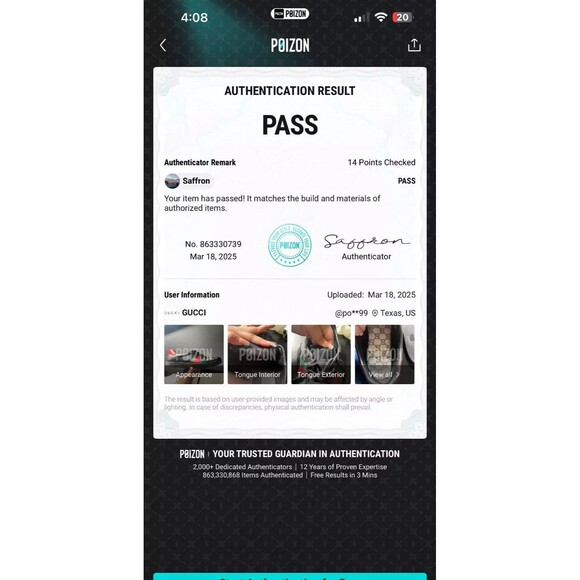 Gucci Ace Leather Lace Up Sneaker M Size 9.5 Black Python Embossed Authenticated - Picture 15 of 15